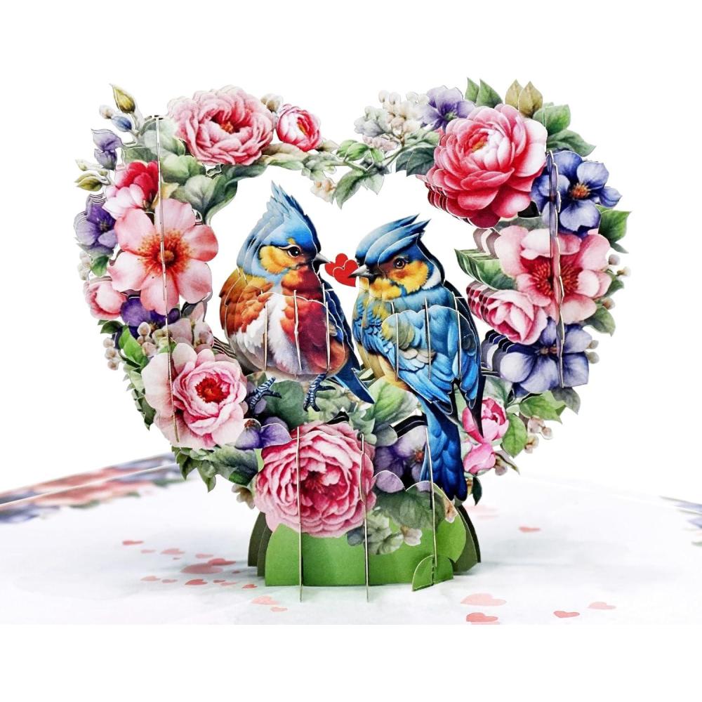 imageCUTPOPUP Anniversary Card Pop Up Valentines Day Cards Wedding Engagement 3D Greeting Card Autumn Love Tree ampamp Squirrel CoupleBlueJay Couple6x8in