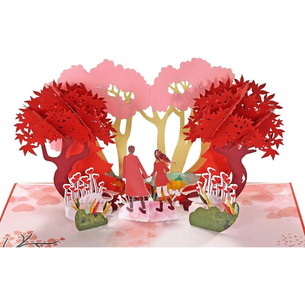 imageCUTPOPUP Valentines Day Card Pop Up 3D Romantic Love Cards for Valentines Day Couple in Autumn Forest