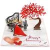 CUTPOPUP Anniversary Card Pop Up, 3D Wedding Greeting Retirement Card (Romantic Anniversary)
