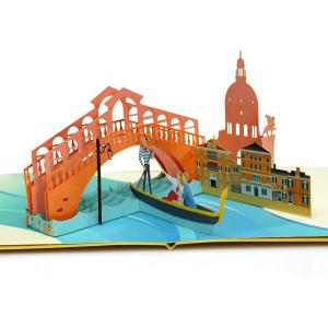CUT POPUP.COM CUTPOPUP Anniversary Card Pop Up, Wedding 3D Greeting Card (Venice Couple)