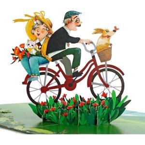 CUTPOPUP Anniversary Card Pop Up, 3D Wedding Retirement Greeting Card (Old Couple)