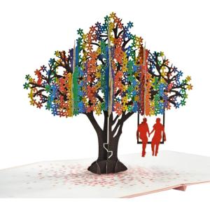 CUTPOPUP LGBT Gay Card Pop Up, 3D Birthday Day Anniversary Card (Gay Heart Tree)