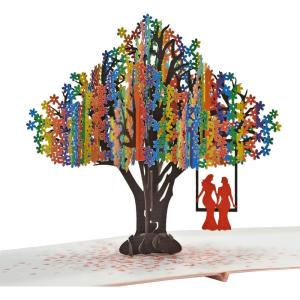 CUTPOPUP LGBT Lesbian Card Pop Up, 3D Birthday Day Anniversary Card (Lesbian Heart Tree)