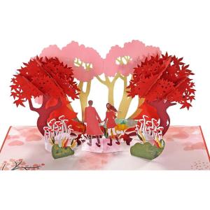 CUTPOPUP Valentines Day Card Pop Up, 3D Romantic Love Cards for Valentine’s Day (Couple in Autumn Forest)