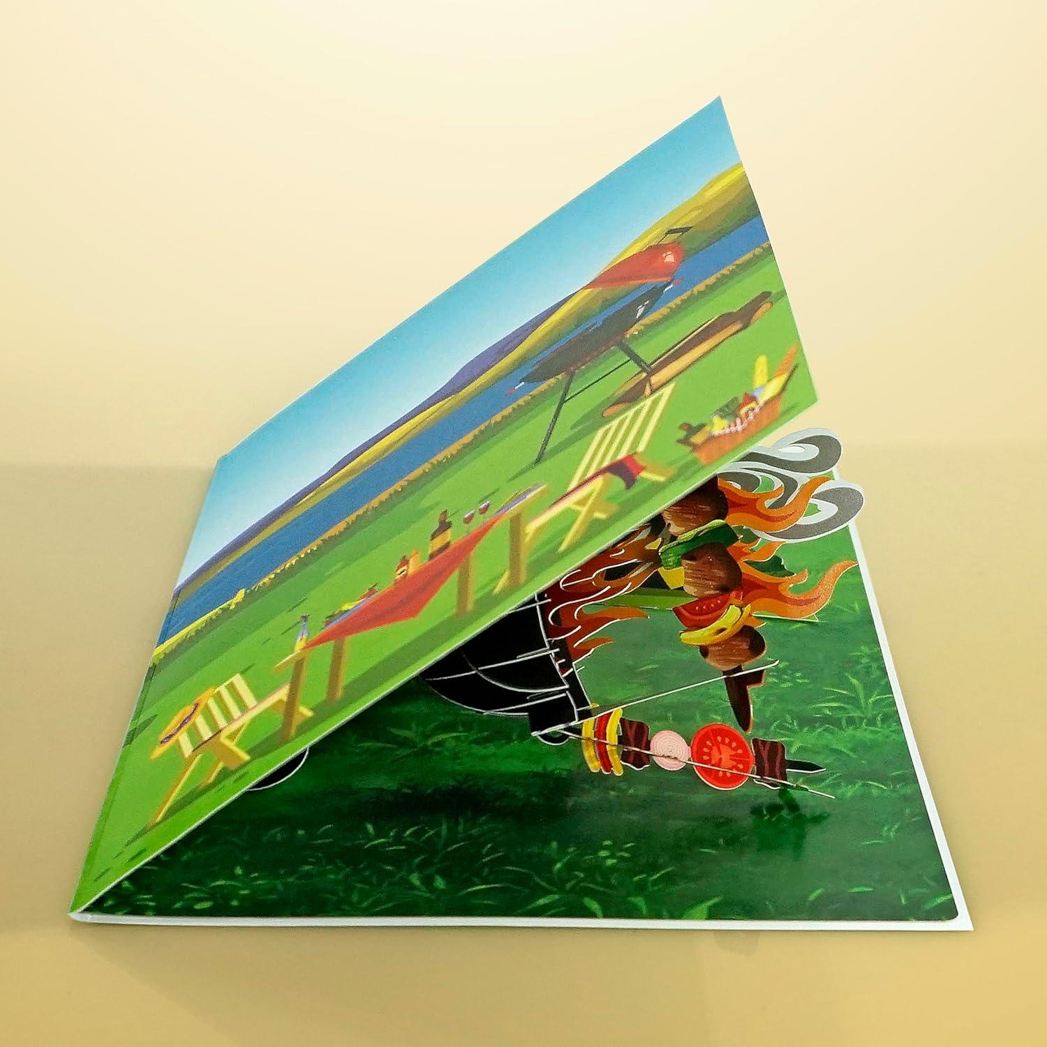 imageCUTPOPUP Helicopter Fathers Day Card Pop Up 3D Birthday Greeting Fathers Day Card for Grandpa Dad Godfather Husband Son Helicopter SD242US1520BBQ Grill6x8in