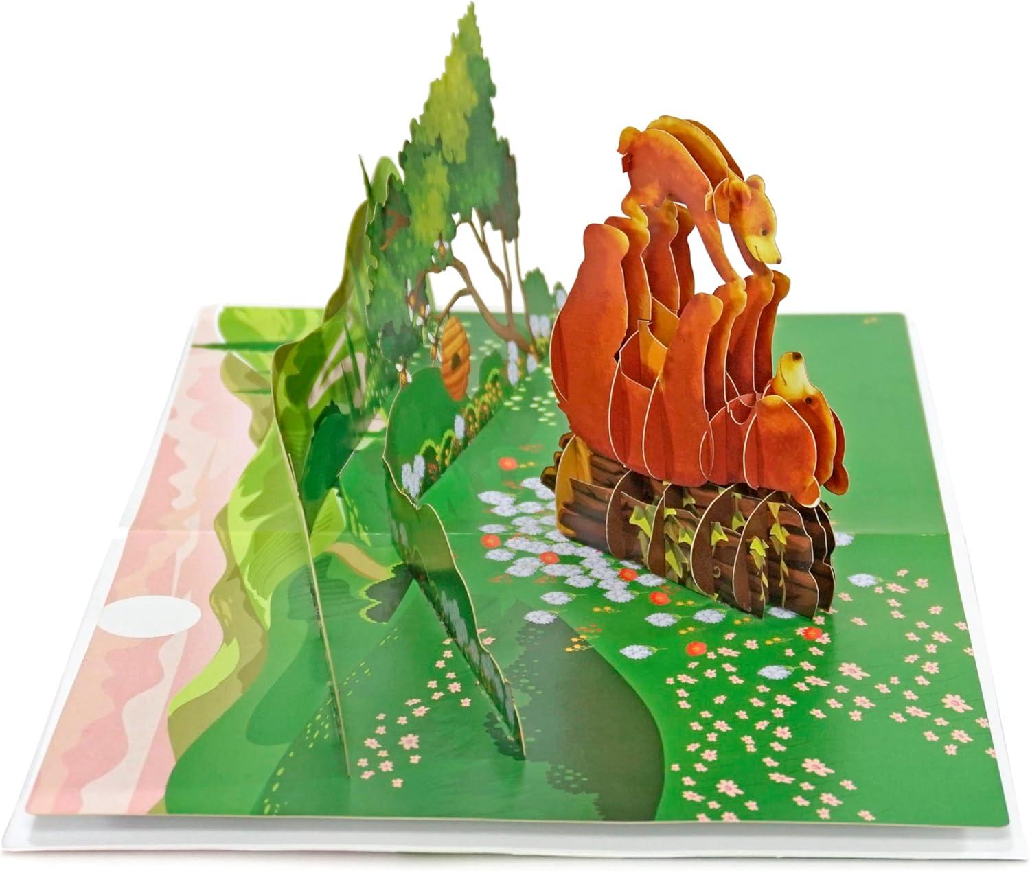 imageCUTPOPUP Helicopter Fathers Day Card Pop Up 3D Birthday Greeting Fathers Day Card for Grandpa Dad Godfather Husband Son Helicopter SD242US1520Bear6x8in