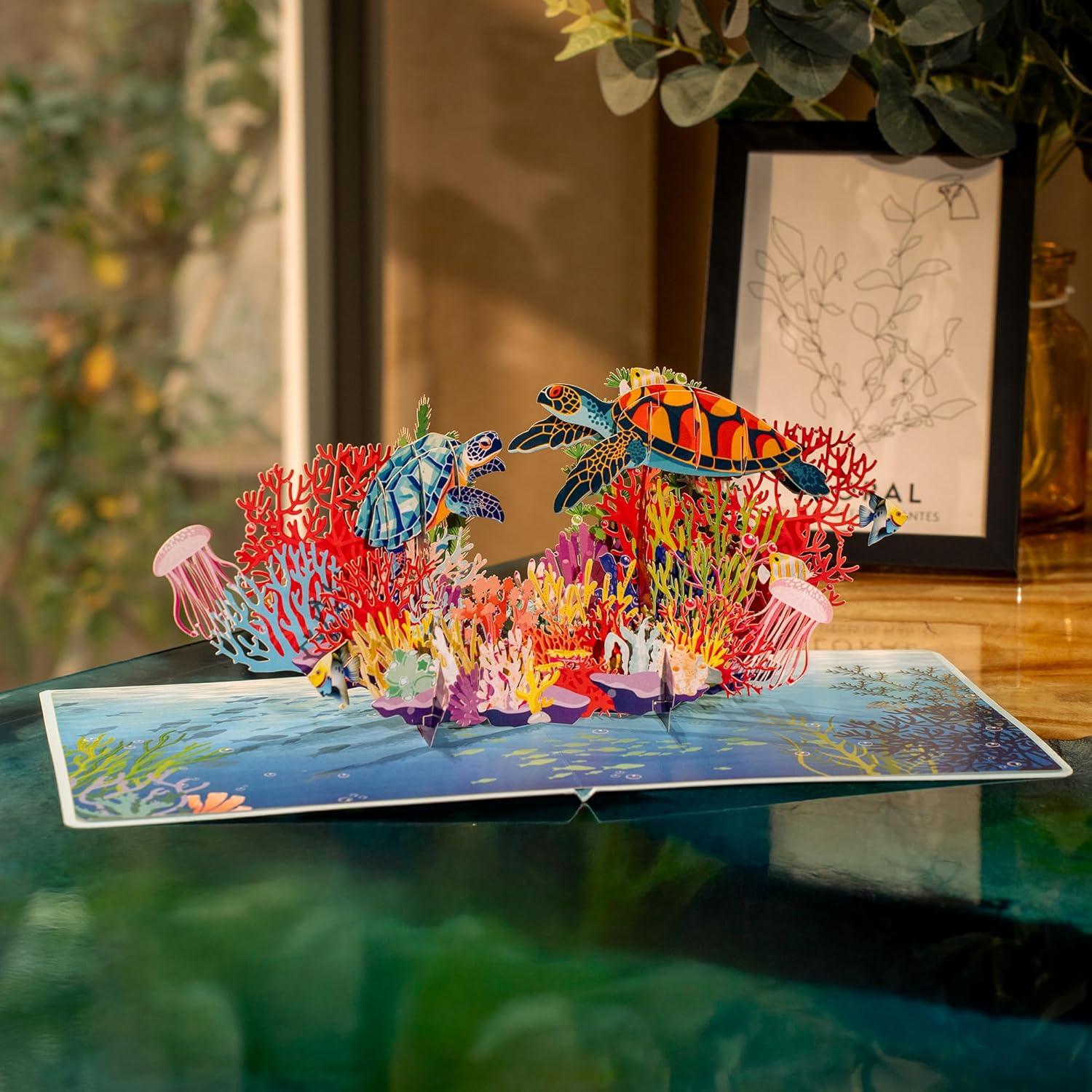 imageCUTPOPUP Helicopter Fathers Day Card Pop Up 3D Birthday Greeting Fathers Day Card for Grandpa Dad Godfather Husband Son Helicopter SD242US1520Turtles6x8in