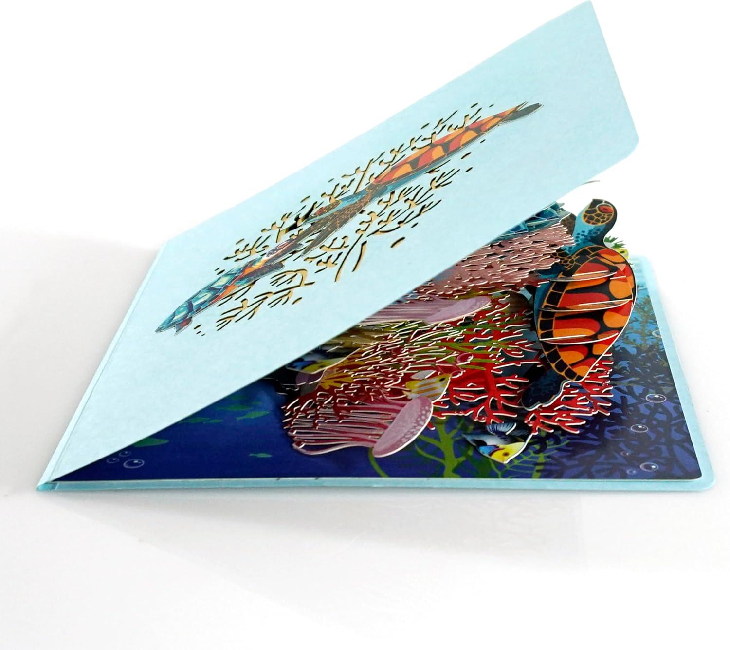 imageCUTPOPUP Helicopter Fathers Day Card Pop Up 3D Birthday Greeting Fathers Day Card for Grandpa Dad Godfather Husband Son Helicopter SD242US1520Turtles6x8in