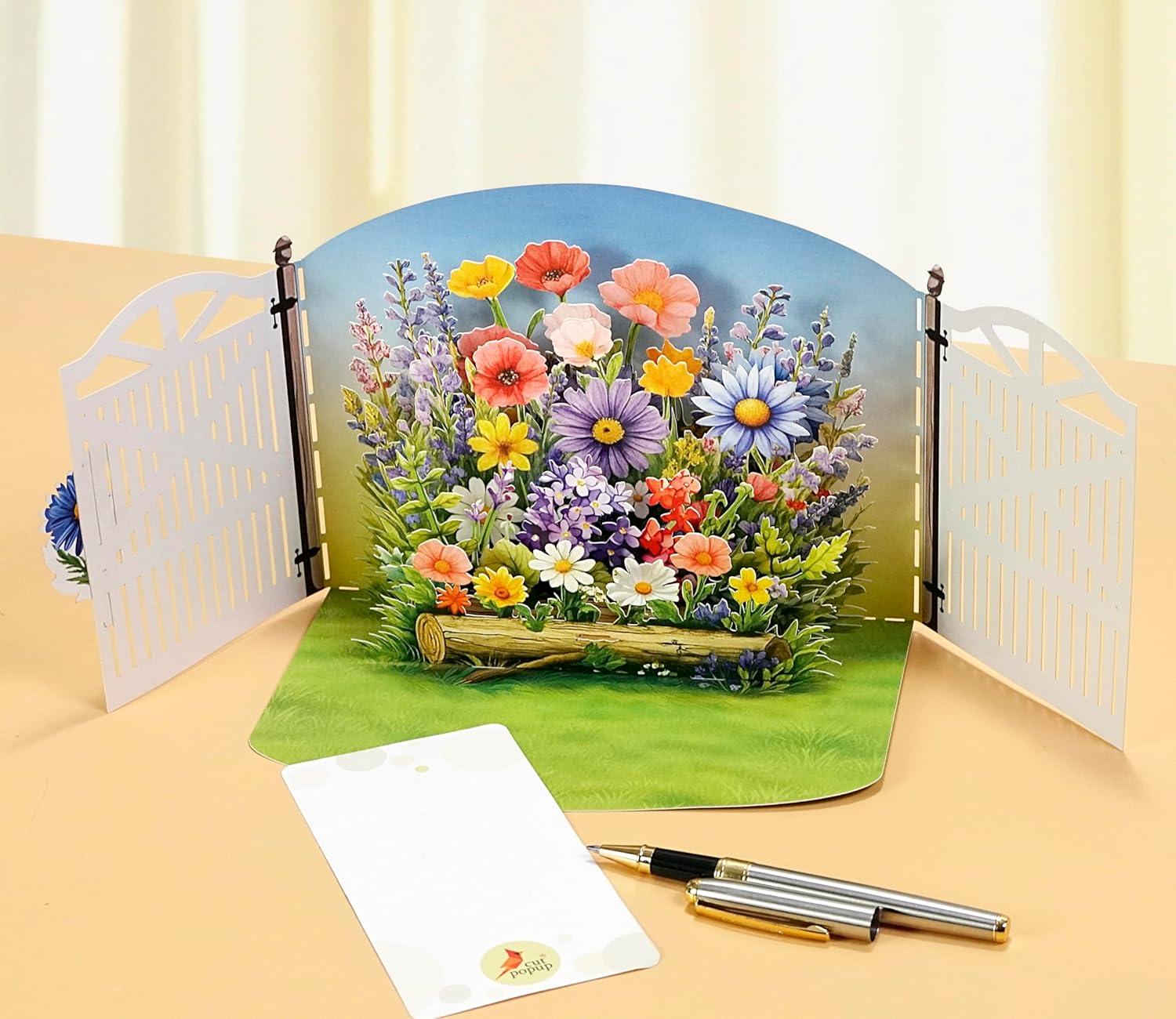 imageCUTPOPUP Mothers Day Card Pop Up Birthday Card 3D Popup Greeting Card Daffodil YellowBloom Garden