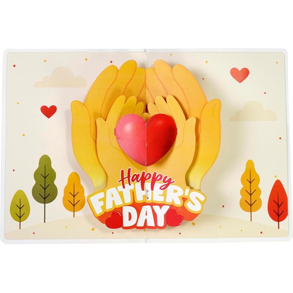 imageCUTPOPUP Helicopter Fathers Day Card Pop Up 3D Birthday Greeting Fathers Day Card for Grandpa Dad Godfather Husband Son Helicopter SD242US1520Dad hands6x8in
