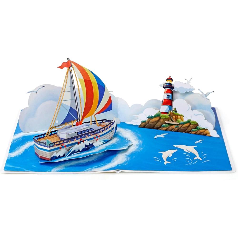 imageCUTPOPUP Helicopter Fathers Day Card Pop Up 3D Birthday Greeting Fathers Day Card for Grandpa Dad Godfather Husband Son Helicopter SD242US1520FD Cruise Ship 6x8in