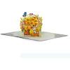 CUTPOPUP Mothers Day Card Pop Up, Birthday Card, 3D Popup Greeting Card (Daffodil Yellow)(Sunflower Basket w Cat-6x8in)