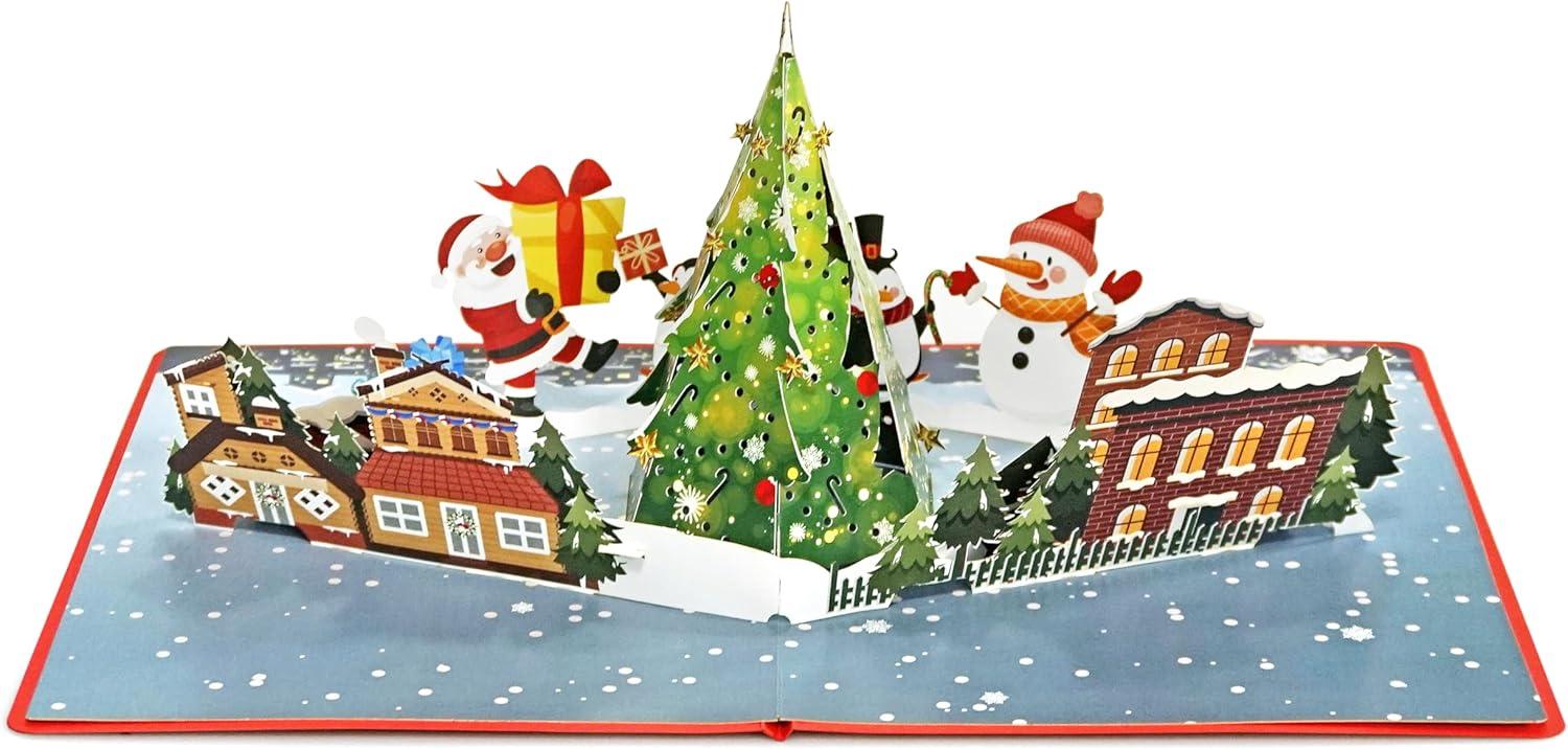 imageCUTPOPUP Merry Christmas Card Pop Up 3D Xmas New Year Holiday Greeting Card Christmas NightChristmas Night