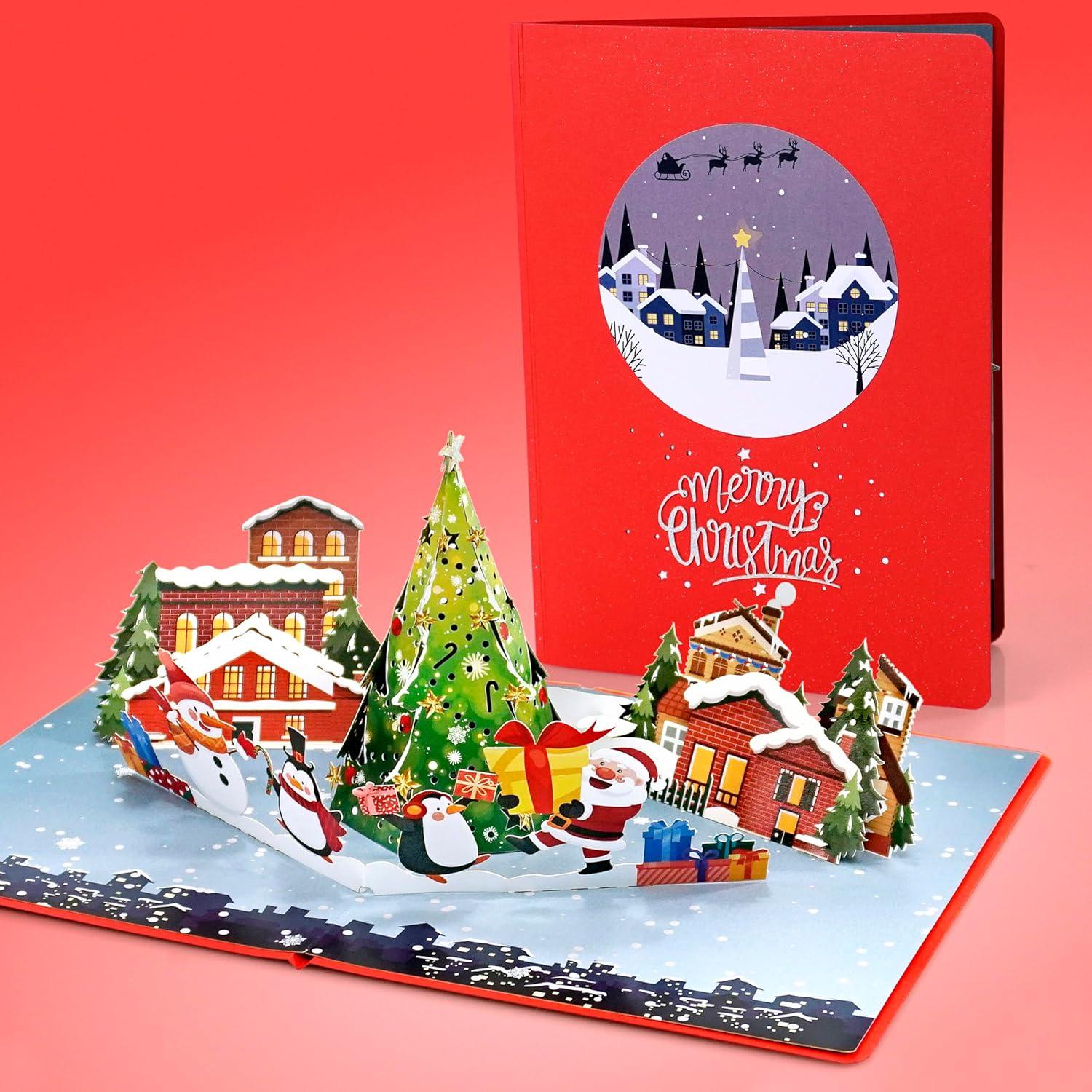 imageCUTPOPUP Merry Christmas Card Pop Up 3D Xmas New Year Holiday Greeting Card Christmas NightChristmas Night
