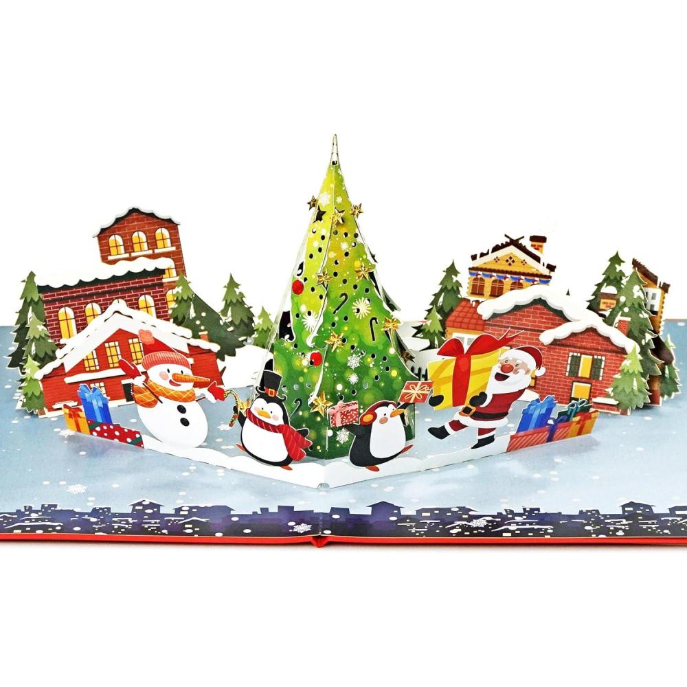 imageCUTPOPUP Merry Christmas Card Pop Up 3D Xmas New Year Holiday Greeting Card Christmas NightChristmas Night