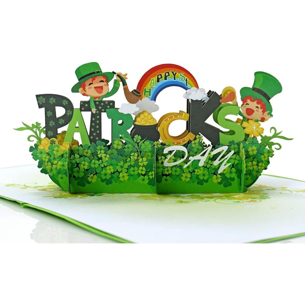 imageCUTPOPUP St Patricks Day Card Pop Up 3D Greeting Card Patrick BoxPatricks Day 2