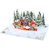 CUTPOPUP Merry Christmas Card Pop Up, 3D Xmas, New Year, Holiday Greeting Card (Christmas Night)(Gnome Town-6x8in)