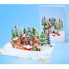 CUTPOPUP Merry Christmas Card Pop Up, 3D Xmas, New Year, Holiday Greeting Card (Christmas Night)(Gnome Town-6x8in)