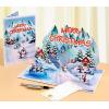 CUTPOPUP Merry Christmas Card Pop Up, 3D Xmas, New Year, Holiday Greeting Card (Christmas Night)(Icy Penguin-6x8in)