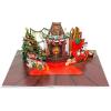 CUTPOPUP Christmas Card Pop Up, 3D Xmas, New Year, Nativity Religious Holiday Greeting Card (Holy Night)(Xmas Fireplace-6x8in)