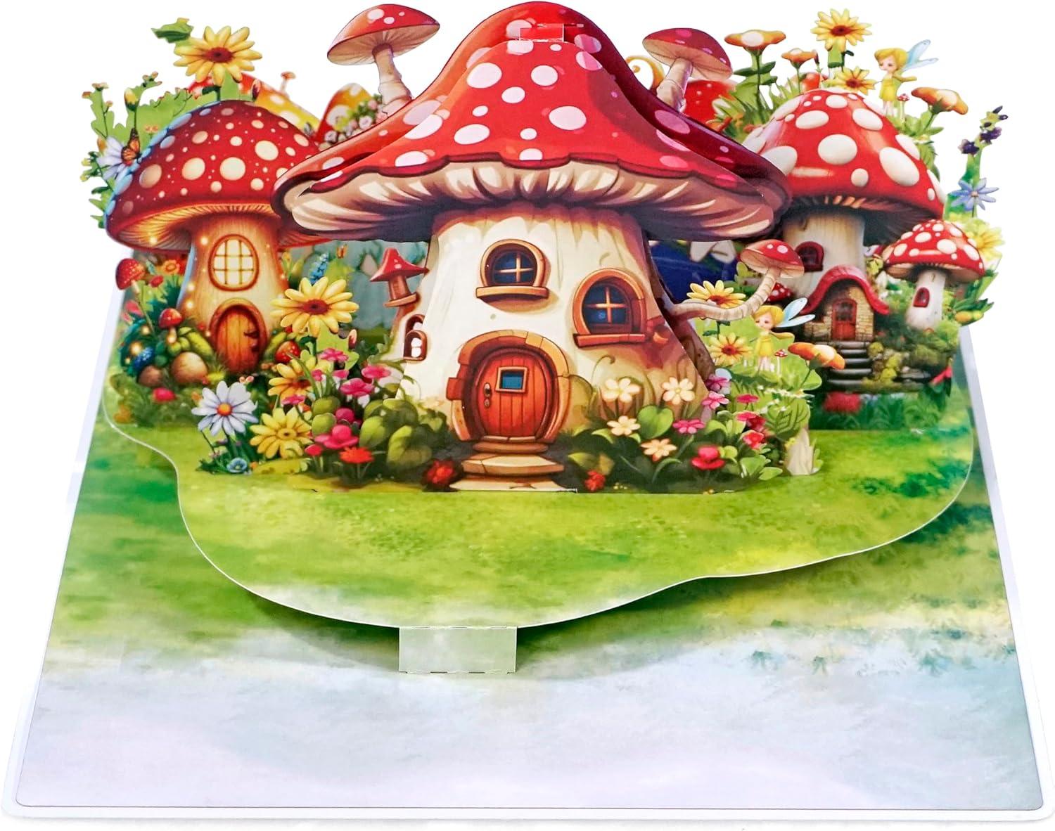 imageCUTPOPUP Valentine Pop Up Card Romantic Love Wedding Anniversary Birthday 3D Greeting Cards Love Boat Adventure Love BoatMushroom6x8in