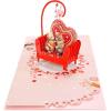 CUTPOPUP Anniversary Card Pop Up, Valentines Day, 3D Popup Greeting Love Card (Cat Couple)(Cat Couple-6x6in)