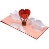 CUTPOPUP Anniversary Card Pop Up, Valentines Day, 3D Popup Greeting Love Card (Cat Couple)(Couple on Air Balloon-6x6in)