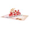 CUTPOPUP Anniversary Card Pop Up, Valentines Day, 3D Popup Greeting Love Card (Cat Couple)(Love Train-6x8in)