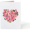 CUTPOPUP Anniversary Card Pop Up, Valentines Day, 3D Popup Greeting Love Card (Cat Couple)(Red Rose-Heart Shape-6x8in)