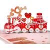 CUTPOPUP Anniversary Card Pop Up, Valentines Day, 3D Popup Greeting Love Card (Cat Couple)(Love Train-6x8in)
