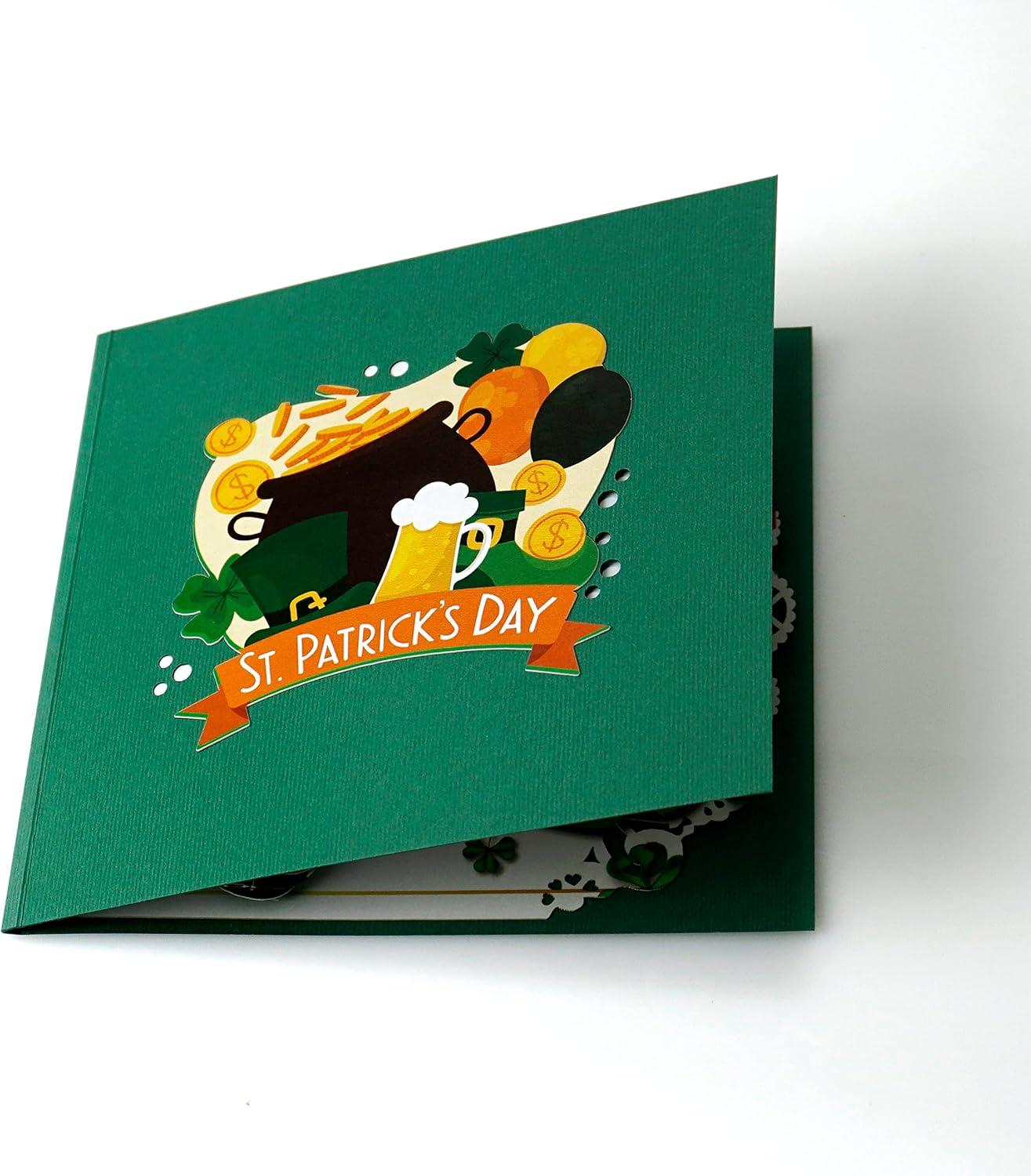 imageCUTPOPUP St Patricks Day Card Pop Up 3D Greeting Card Patrick TreeCar for Patricks Day