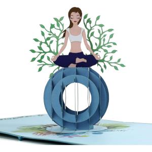CUTPOPUP Birthday Card Pop Up, Mother’s Day, 3D Greeting Card (Yoga Girl)