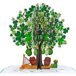 CUTPOPUP St Patricks Day Card Pop Up, 3D Greeting Card (Patrick Tree)(Patrick’s Day Tree)