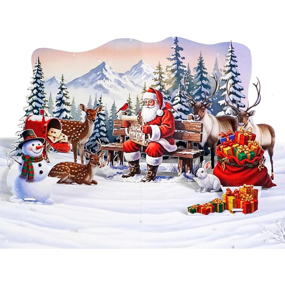 imageCUTPOPUP Christmas Card Pop Up 3D Xmas Merry Christmas New Year Holiday Greeting Cards Gift Santas Joy CN312US1520Santas Joy6x8in
