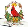CUTPOPUP Christmas Card Pop Up, 3D Xmas, Merry Christmas, New Year, Holiday Greeting Cards Gift (Santa’s Joy) CN312US1520(Cardinal Basket)