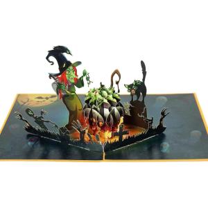 CUTPOPUP Witch Card Pop Up, Trick or Treat, 3D Birthday Greeting Halloween (Witch)(Witch)