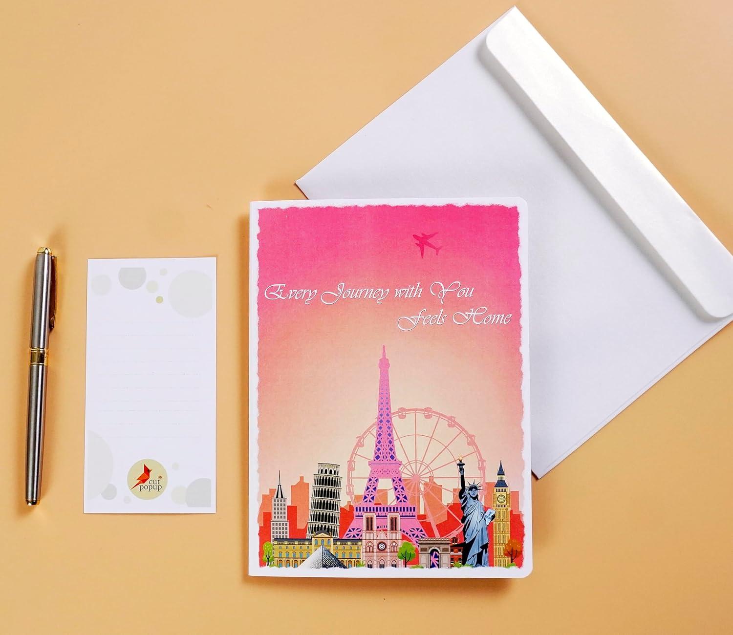 imageCUTPOPUP Anniversary Card Pop Up 3D Greeting Love Tree Gift for Her Wife Girfriend Daughter Eiffel Couple LO202US1520