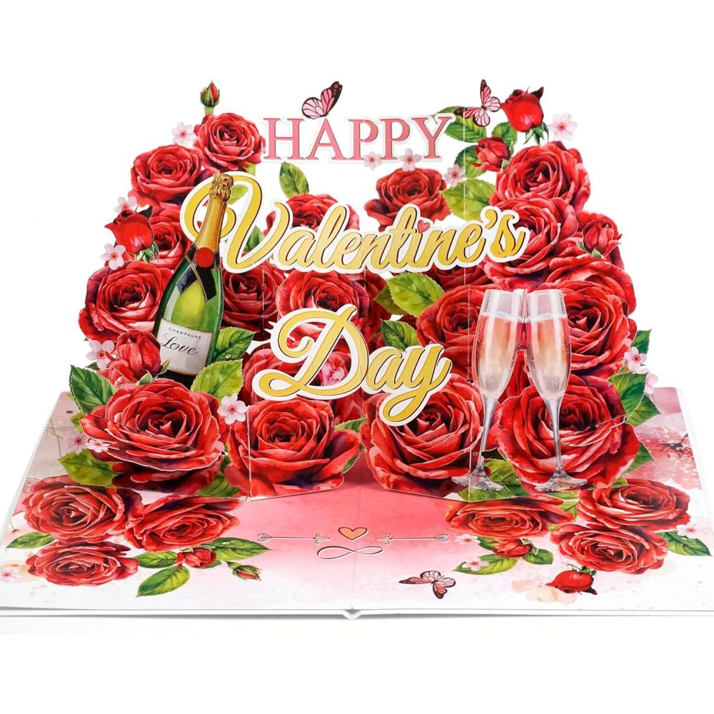 imageCUTPOPUP Valentines Day Card Pop Up 3D Greeting Love Gift for Her Wife Girfriend Valentine Text LO200US1520