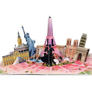 CUTPOPUP Anniversary Card Pop Up, 3D Greeting Love Tree Gift for Her, Wife, Girfriend, Daughter (Eiffel Couple) LO202US1520