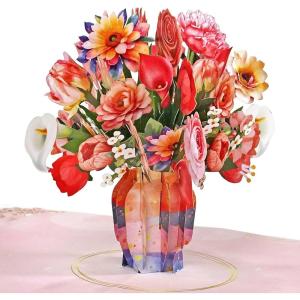CUTPOPUP Birthday Card Pop Up, Mothers Day, 3D Popup Greeting Card, Birthday Cards for Women (Mixed Flowers)