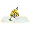 CUT POPUP.COM Mothers Day Card, 3D Pop Up Birthday Paper Art Greeting Card, Father’s Day, Meaningful Gift for Dad, Husband, Grandpa (Hummingbird)(Daffodils Basket-6x6in)