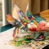 CUT POPUP.COM Mothers Day Card, 3D Pop Up Birthday Paper Art Greeting Card, Father’s Day, Meaningful Gift for Dad, Husband, Grandpa (Hummingbird)(Hibicus Hummingbird-6x8in)