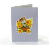 CUT POPUP.COM Mothers Day Card, 3D Pop Up Birthday Paper Art Greeting Card, Father’s Day, Meaningful Gift for Dad, Husband, Grandpa (Hummingbird)(Sunflower Basket w Cat-6x8in)