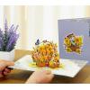 CUT POPUP.COM Mothers Day Card, 3D Pop Up Birthday Paper Art Greeting Card, Father’s Day, Meaningful Gift for Dad, Husband, Grandpa (Hummingbird)(Sunflower Basket w Cat-6x8in)