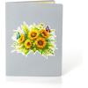 CUT POPUP.COM Mothers Day Card, 3D Pop Up Birthday Paper Art Greeting Card, Father’s Day, Meaningful Gift for Dad, Husband, Grandpa (Hummingbird)(Sunflower-6x8in)