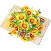 CUT POPUP.COM Mothers Day Card, 3D Pop Up Birthday Paper Art Greeting Card, Father’s Day, Meaningful Gift for Dad, Husband, Grandpa (Hummingbird)(Sunflower-6x8in)
