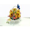 CUT POPUP.COM Mothers Day Card, 3D Pop Up Birthday Paper Art Greeting Card, Father’s Day, Meaningful Gift for Dad, Husband, Grandpa (Hummingbird)(Sunflowers Basket-6x6in)