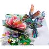 CUT POPUP.COM Mothers Day Card, 3D Pop Up Birthday Paper Art Greeting Card, Father’s Day, Meaningful Gift for Dad, Husband, Grandpa (Hummingbird)(Hibicus Hummingbird-6x8in)