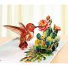 CUT POPUP.COM Mothers Day Card, 3D Pop Up Birthday Paper Art Greeting Card, Father’s Day, Meaningful Gift for Dad, Husband, Grandpa (Hummingbird)(Hummingbird Cactus-6x8in)