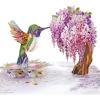 CUT POPUP.COM Mothers Day Card, 3D Pop Up Birthday Paper Art Greeting Card, Father’s Day, Meaningful Gift for Dad, Husband, Grandpa (Hummingbird)(Hummingbird Wisteria-6x8in)